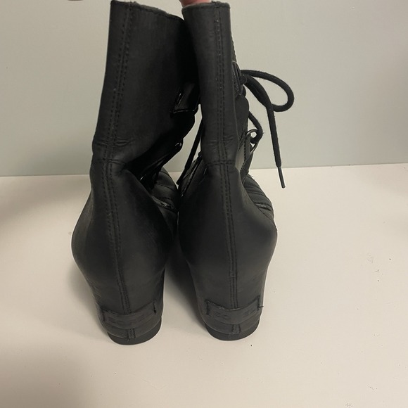 Sorel Joan of Arctic Wedge Black Waterproof Lace Up Bootie Womens 7.5 - Picture 4 of 11